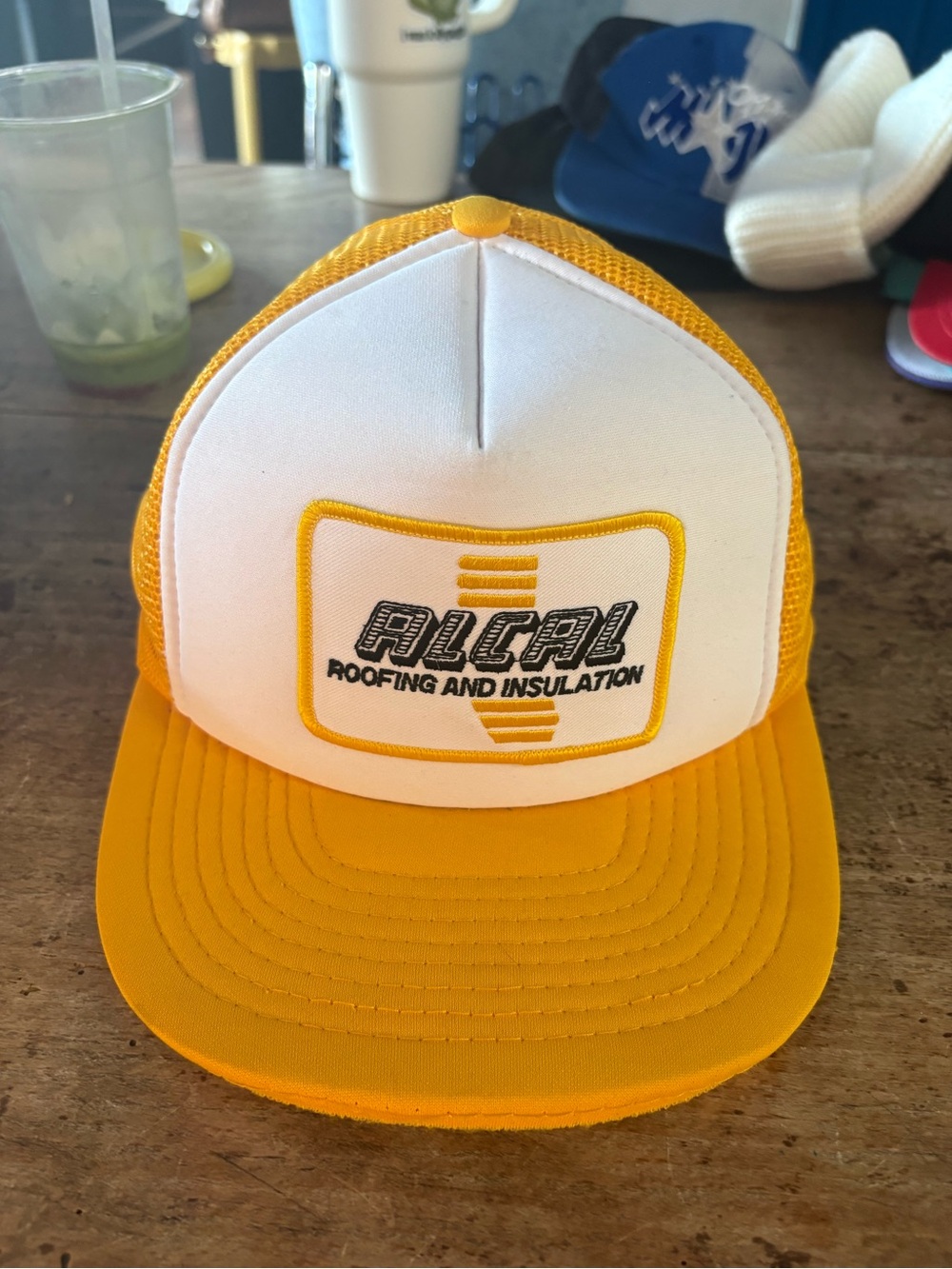 Yellow and White Kids Trucker Hat
